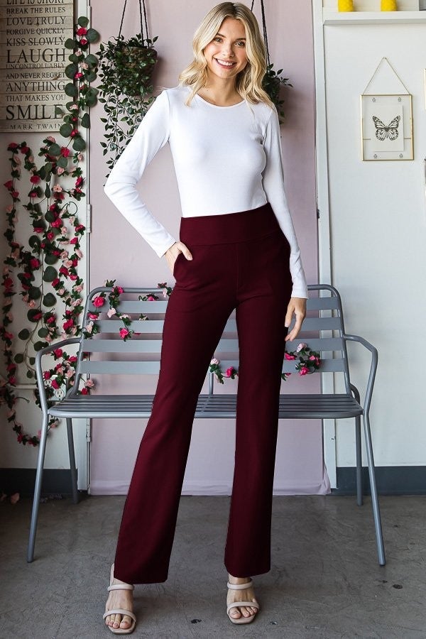 Aria Solid Flare Pants ( Assorted)