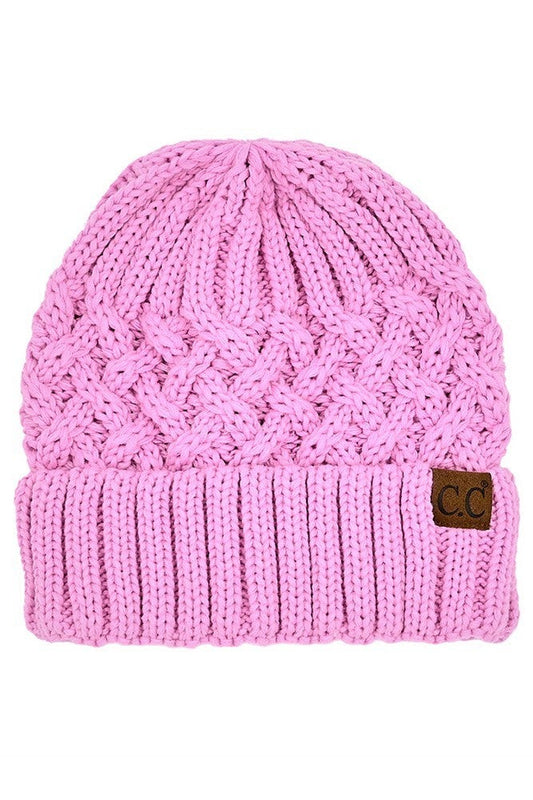 C.C Lattice Pattern Beanie Hat ( Assorted)