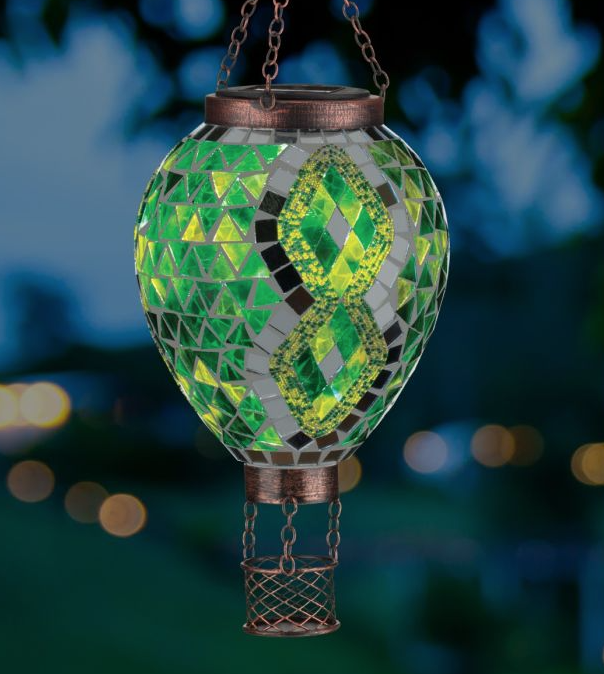 Mosaic Hot Air Balloon Solar Lantern (Assorted)