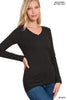 Reg/Plus- Quick Strides V-Neck Long Sleeve Top