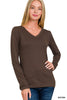 Reg/Plus- Quick Strides V-Neck Long Sleeve Top