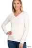 Reg/Plus- Quick Strides V-Neck Long Sleeve Top