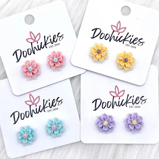 Spring Wildflower Stud Earrings (Multiple Colors)