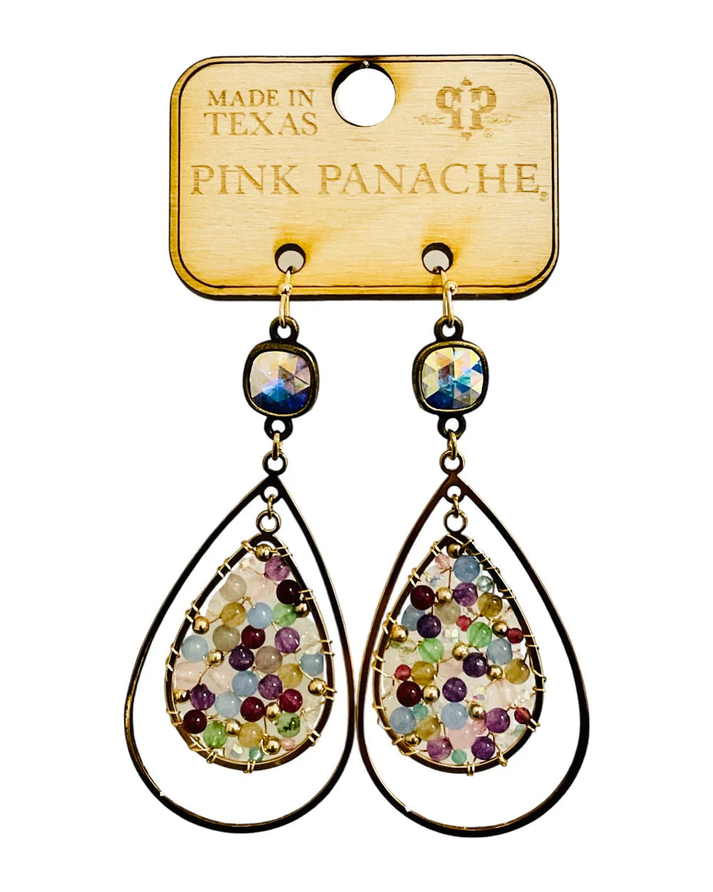 Double Teardrop Beaded Earring By Pink Panache