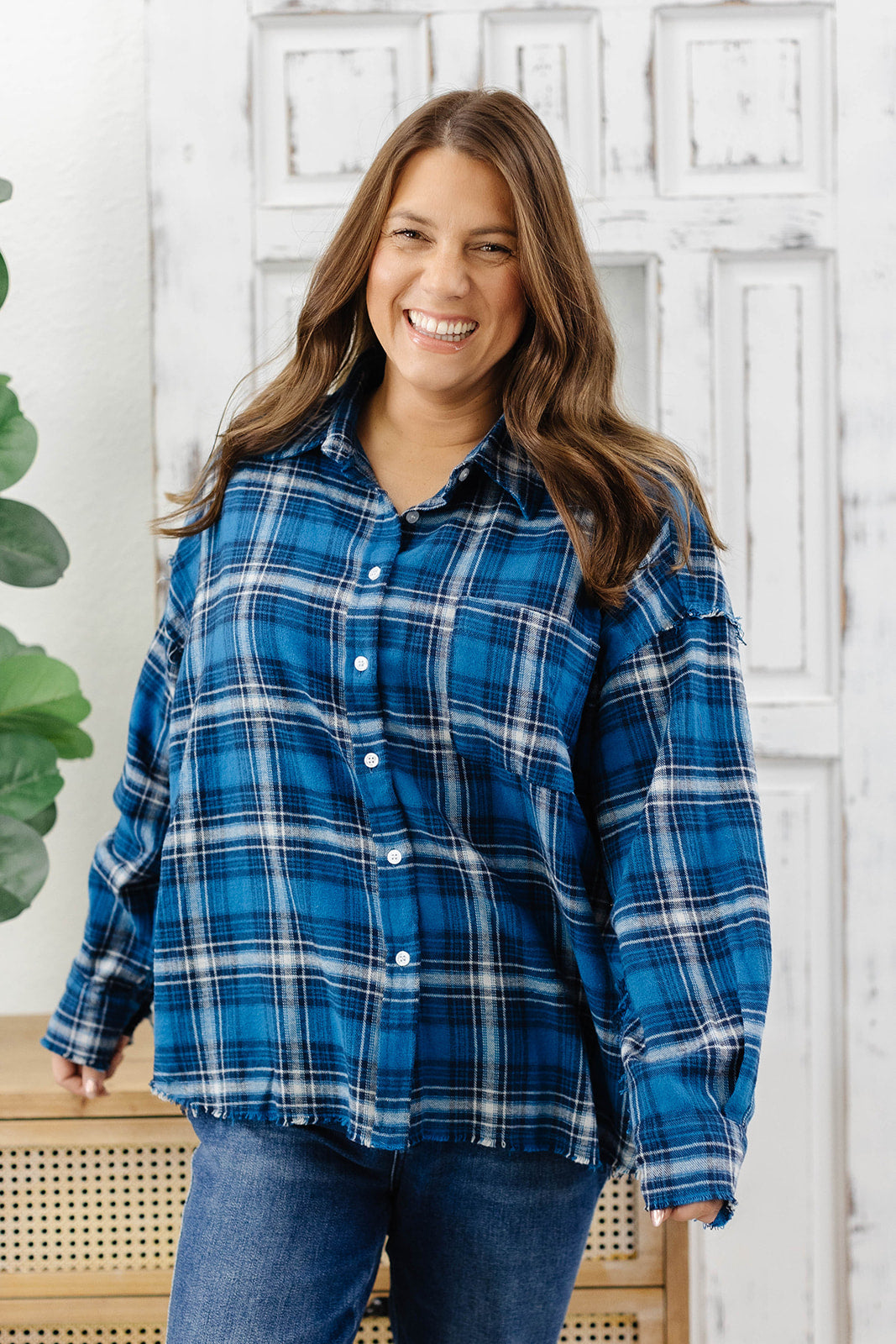 Reg/Plus- Pretty In Plaid Top