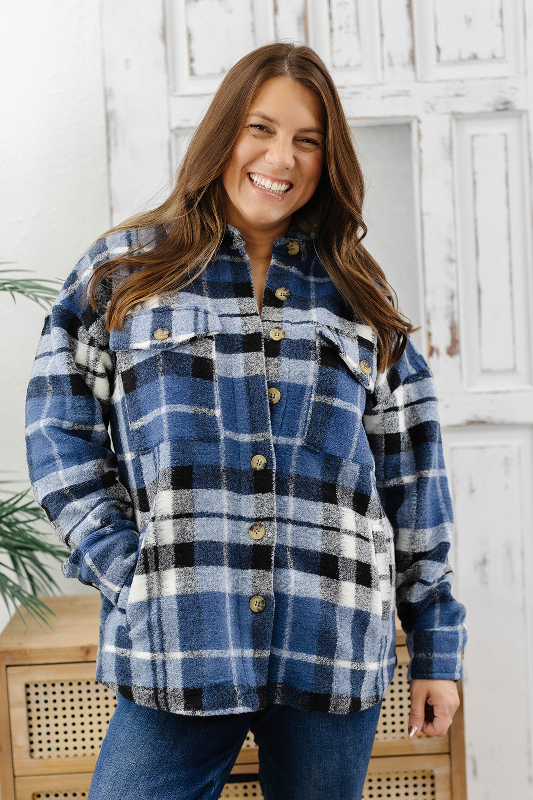 Reg/Plus- In This Moment Plaid Shacket