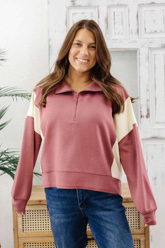 Reg/Plus-Anything Goes Half-Zip Top