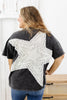 Mineral Wash Star Patch Short Sleeve Top
