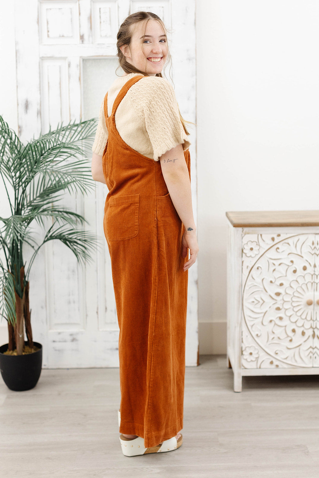 Reg/Plus- Whirlwind Corduroy Wide Leg Overalls