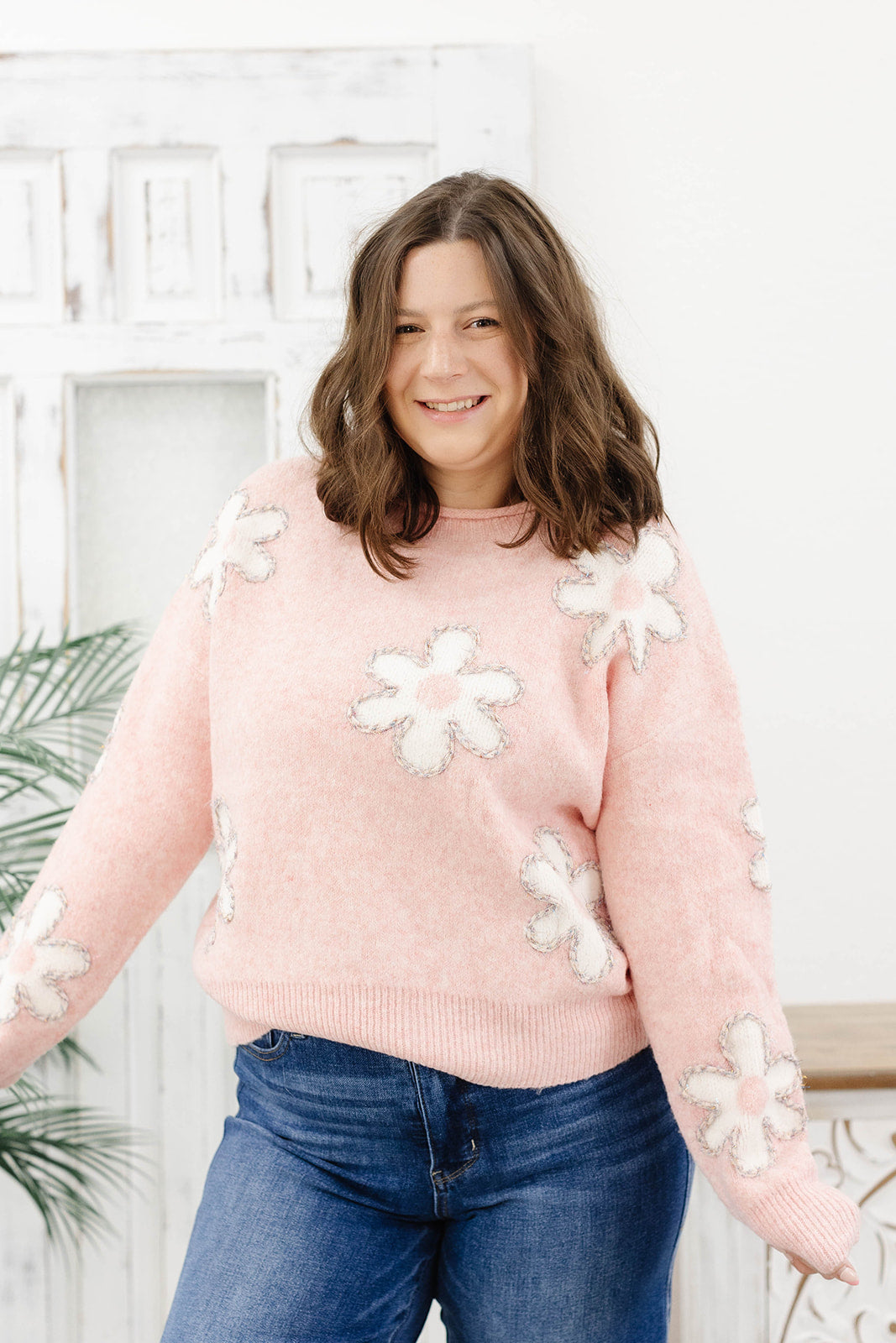 Reg/Plus-Floral Comfort Sweater