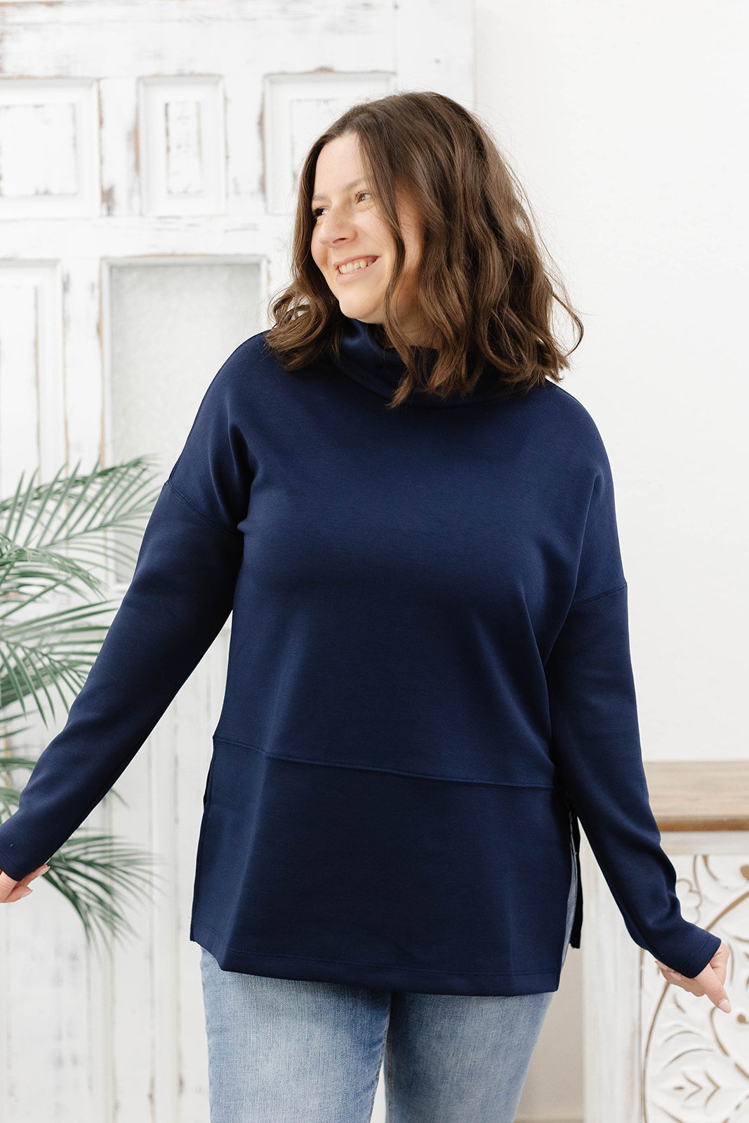 Reg/Plus-The Unexpected Cowl Neck Top