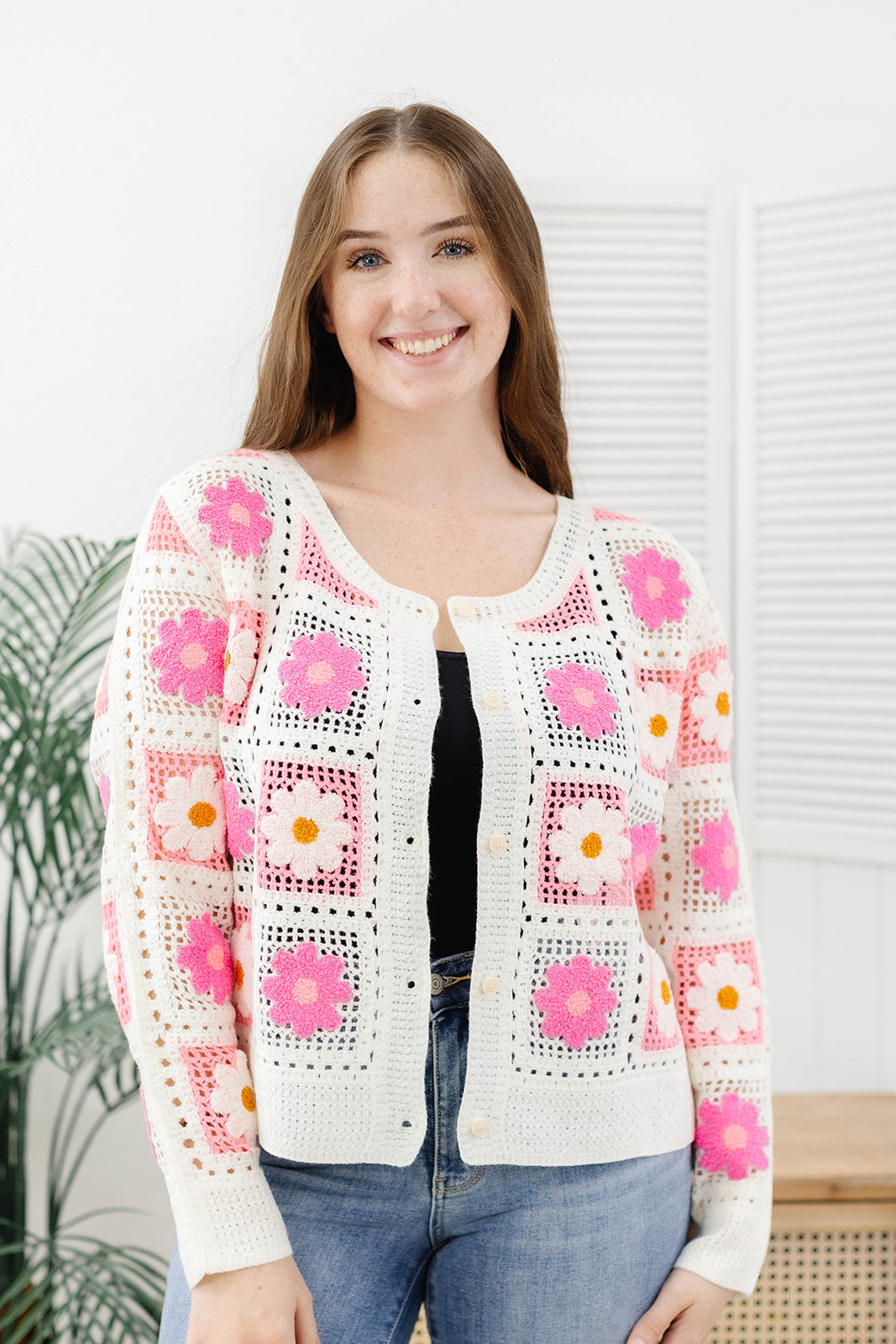 Reg/Plus-Adoring Florals Cardigan