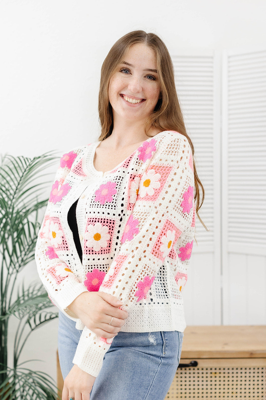 Reg/Plus-Adoring Florals Cardigan