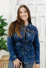 Reg-Mid Length Denim Utility Side Slit Jacket By Judy Blue