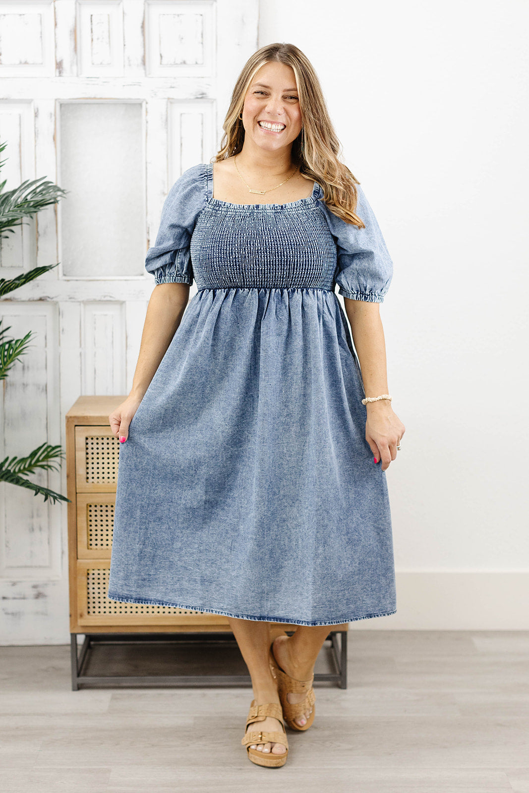 Reg/Plus- New Destinations Denim Dress