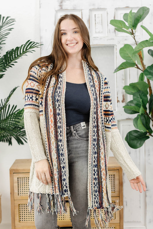 Reg/Plus-Shocking You Fringe Cardigan