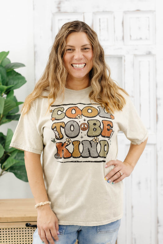 Reg/Plus- Cool To Be Kind Mineral Wash Tee