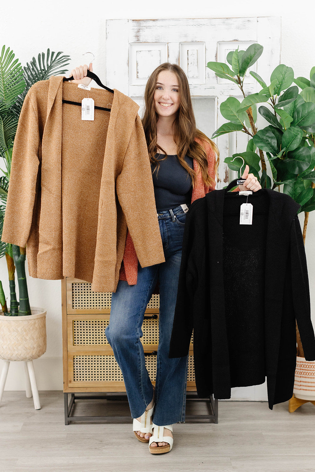 Reg/Plus- Making A Simple Statement Hooded Cardigan