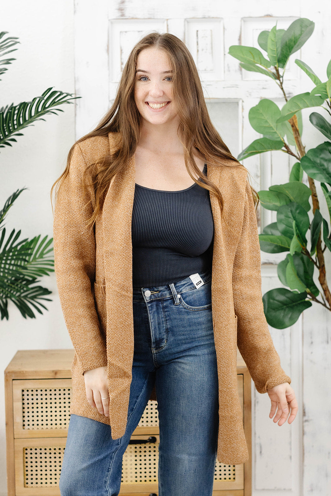 Reg/Plus- Making A Simple Statement Hooded Cardigan