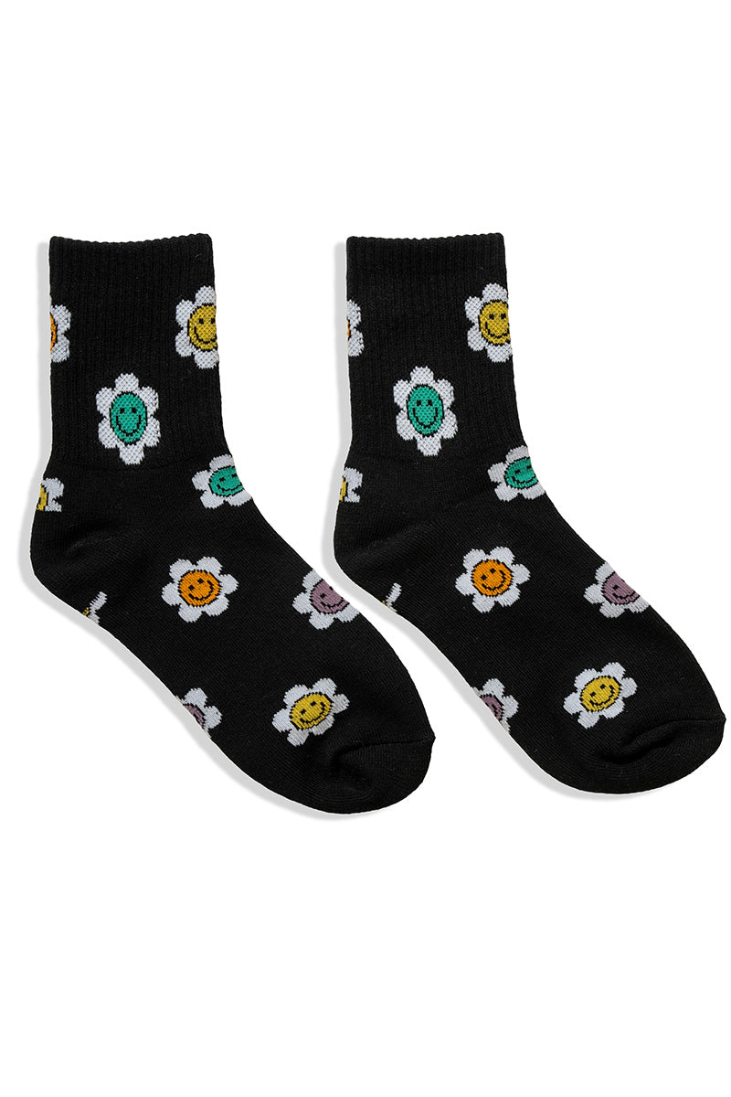 Smile Flower Crew Socks