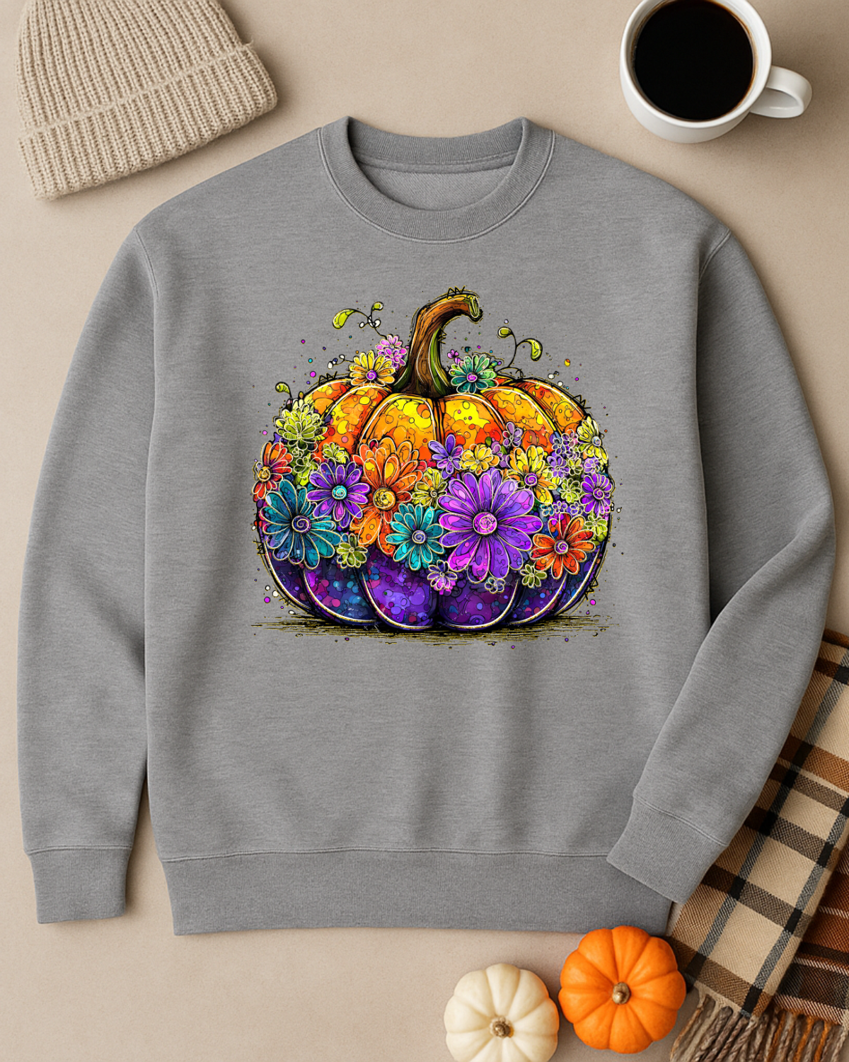 Floral Fun Pumpkin Tee