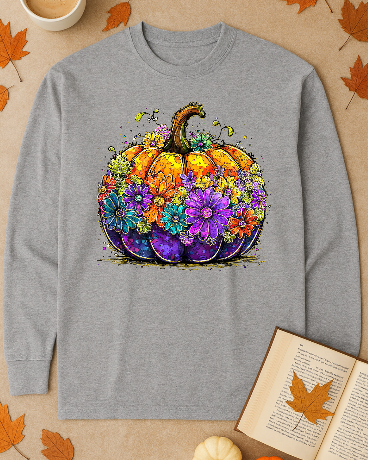 Floral Fun Pumpkin Tee