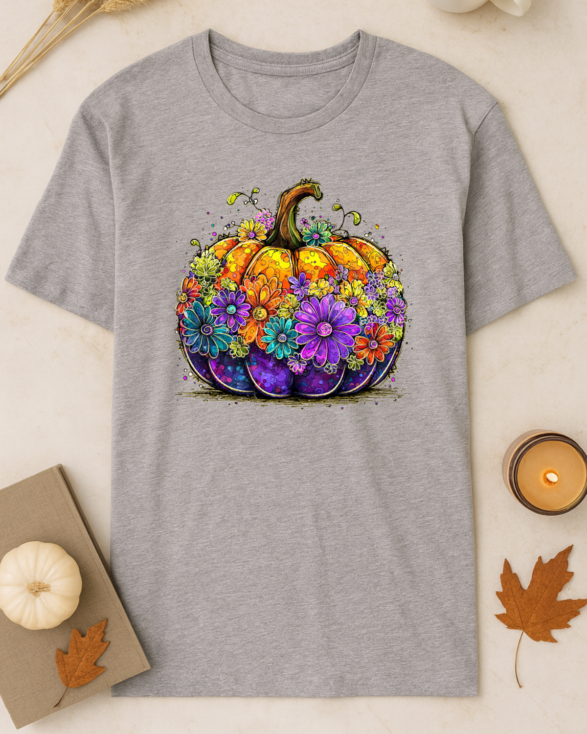 Floral Fun Pumpkin Tee