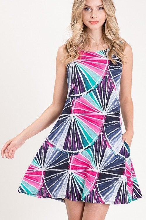 Parker Sleeveless Multi-Color Dress