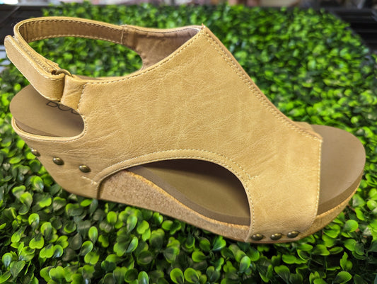 Smooth Taupe Carly Sandal By Corkys