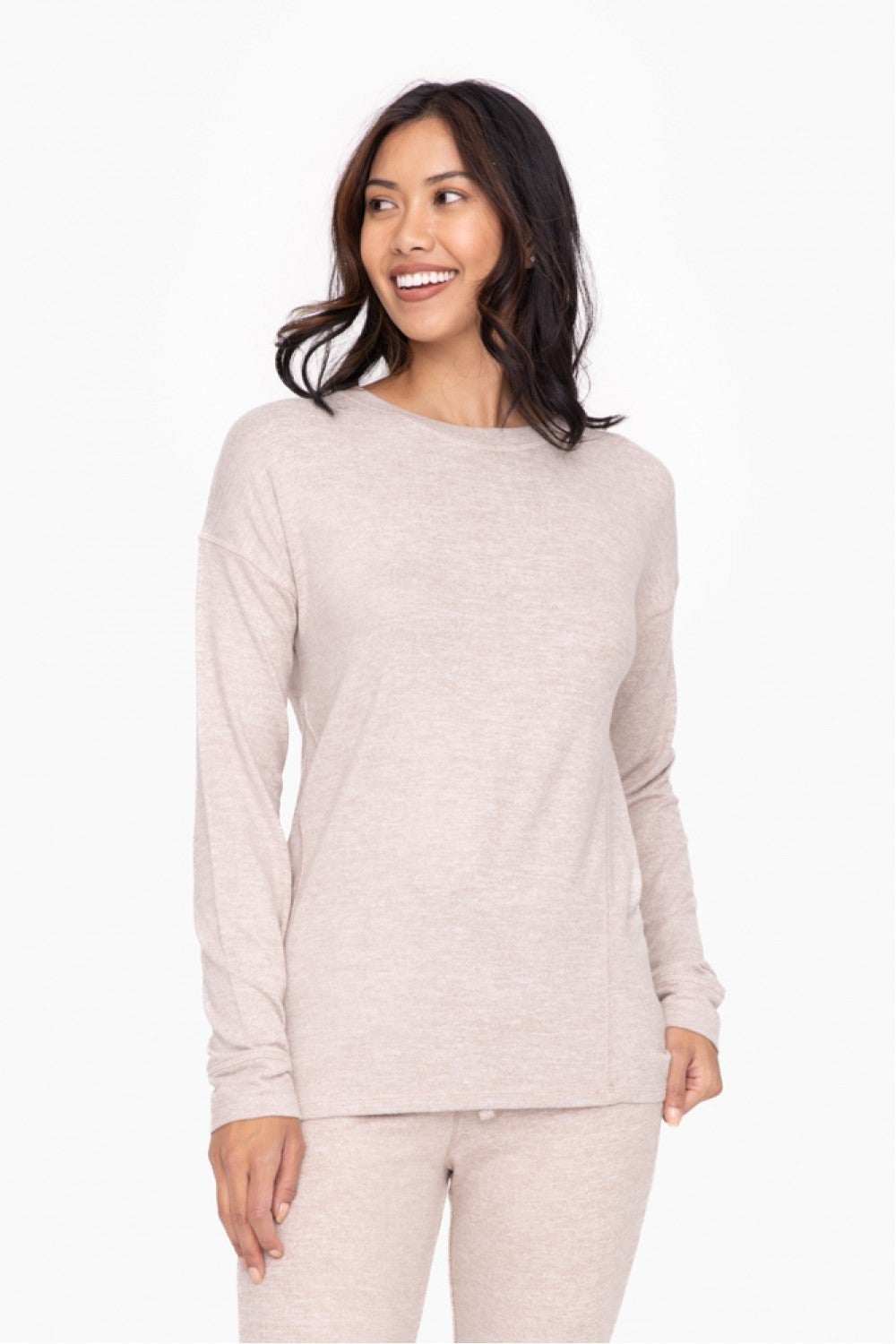 Brushed Hacci Crew Neck Top ( 2 Colors)