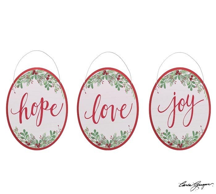 HOPE, JOY, LOVE WALL HANGING ASSORTMENT