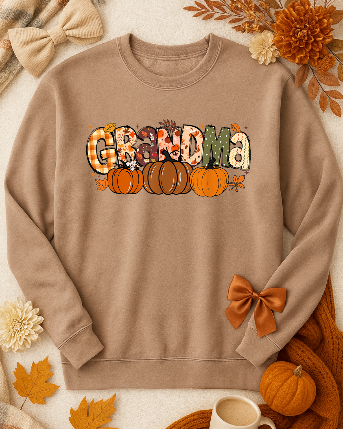 Brown Fall Customizable Mama Sweatshirt