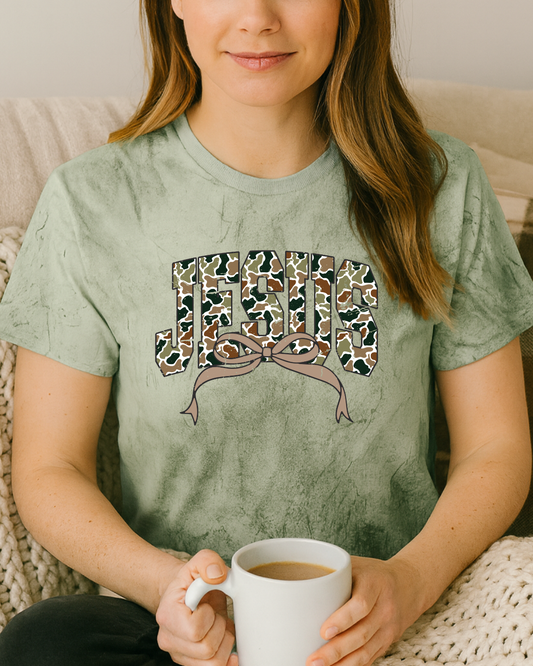 Camo + Jesus Bow Tee