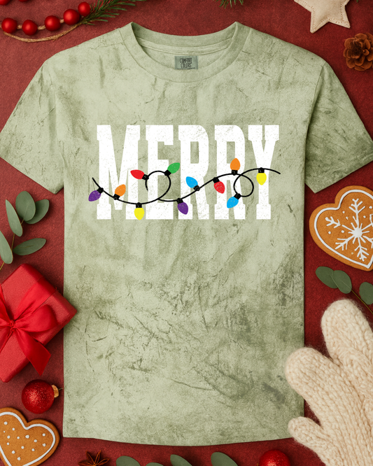 Bright & Merry Christmas Graphic Top (5 Shirt Options)