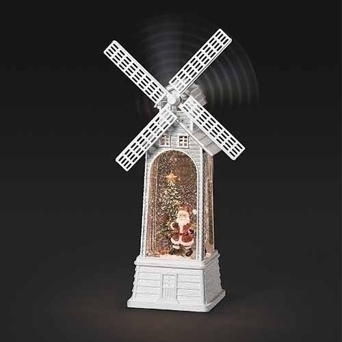LED Swirl Santa Windmill