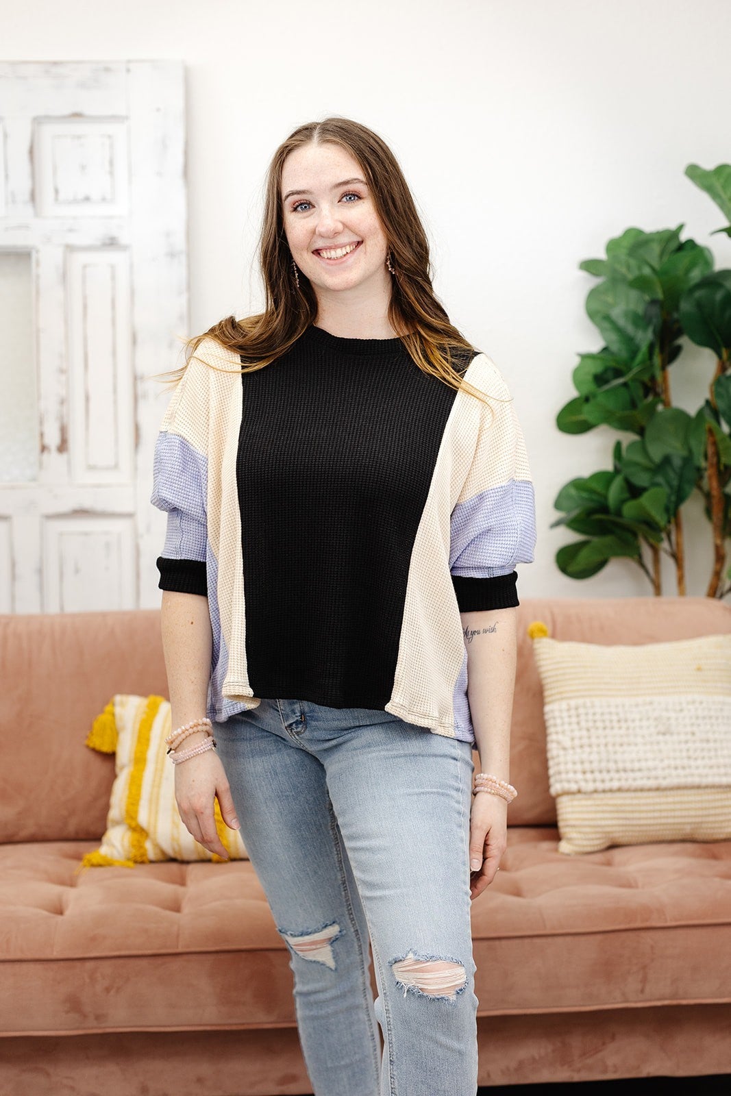 Sydney Ribbed Color Block Top (Assorted)