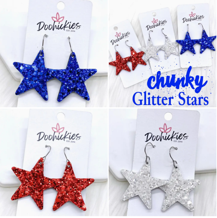 Chunky USA Glitter Stars Assorted