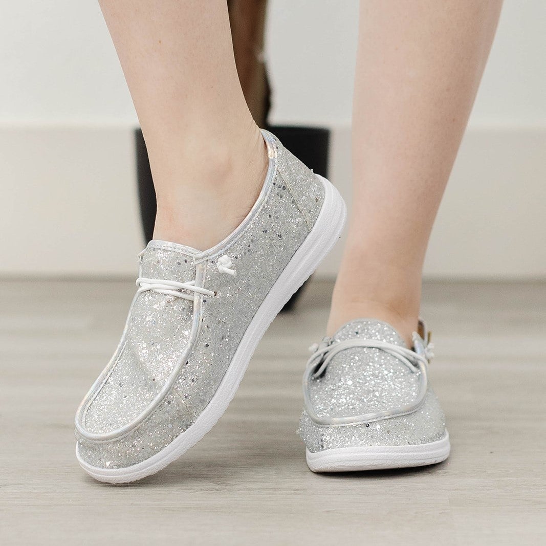 Silver Glitter Kayak Shoe By Corky's