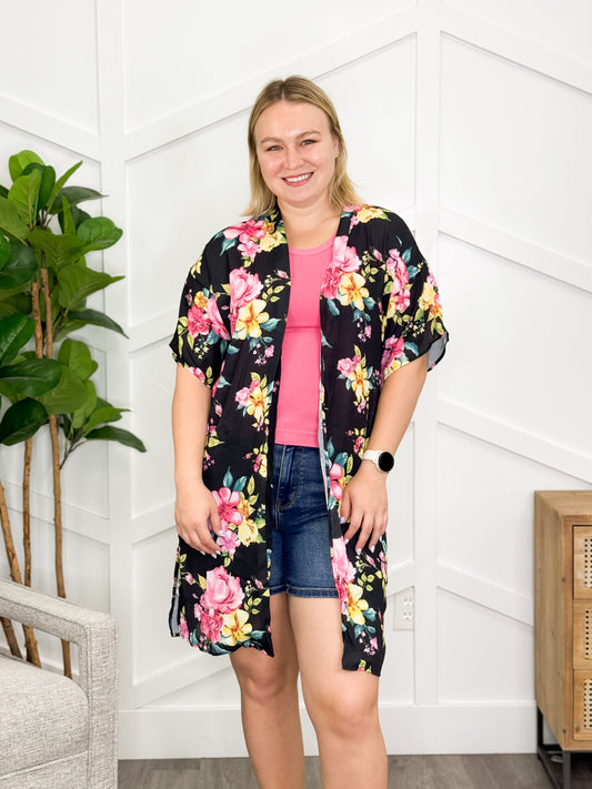 Reg/Plus-Makes Me Wonder Floral Cardigan
