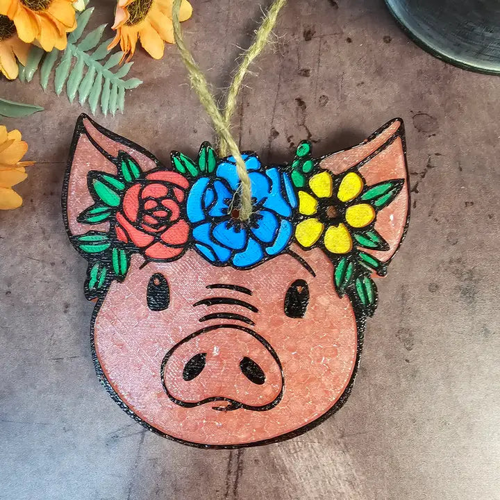 Pig w/Flowers Freshie