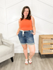 Dark Wash High Waist Cuff Jogger Shorts By Judy Blue