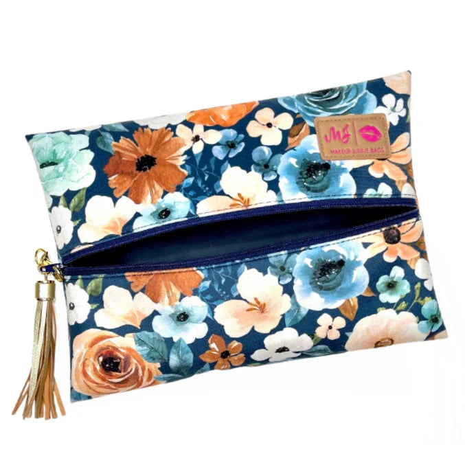 Blue Garden Makeup Junkie Bag