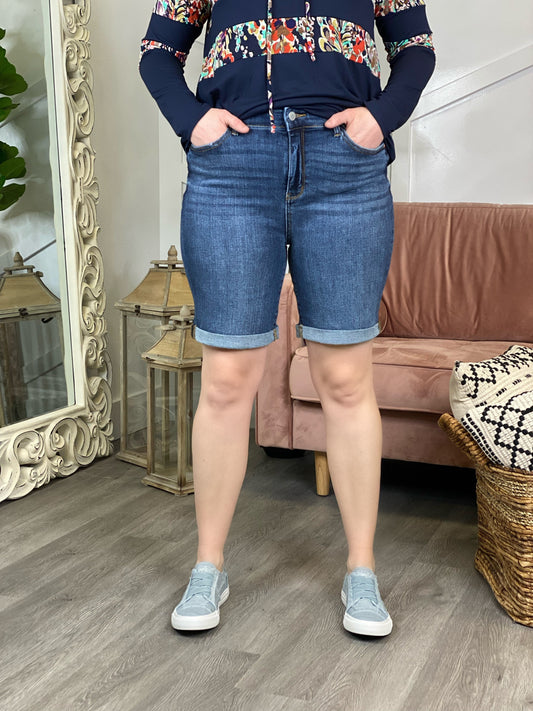 Hi-Rise Cuffed Bermuda Shorts by Judy Blue *Final Sale*