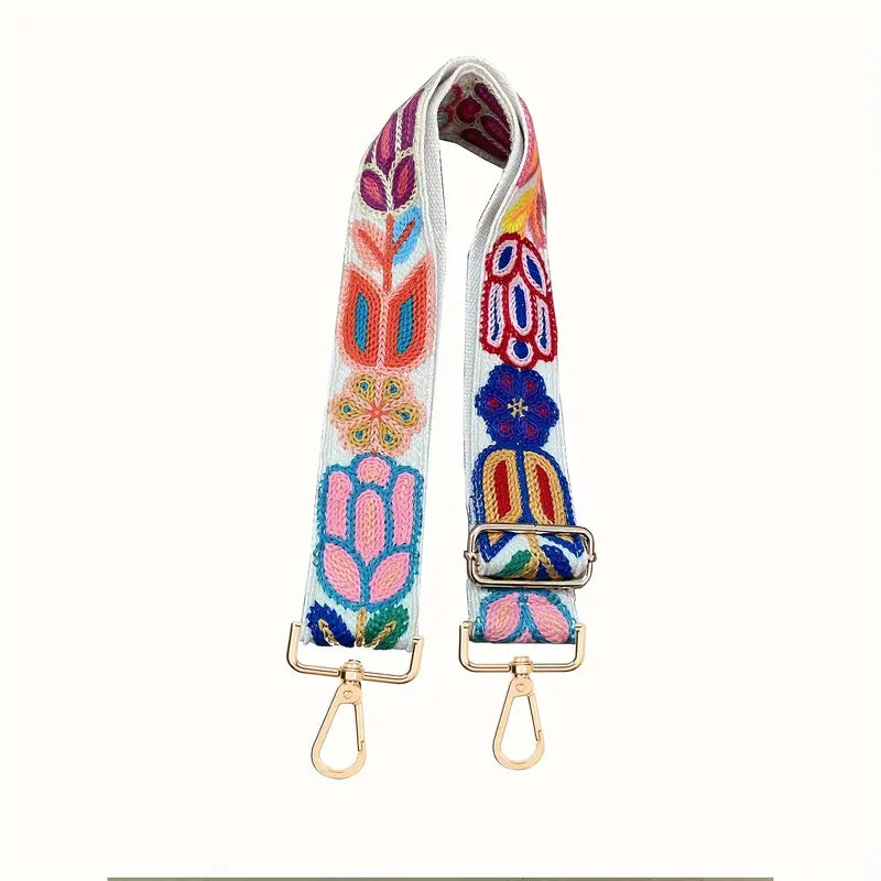 Flower Embroidery Bag Strap