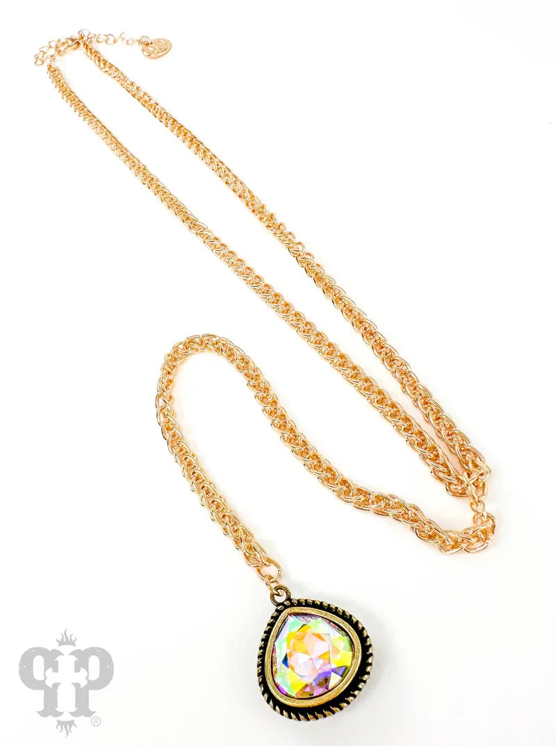 Y-Chain Necklace with Drop by Pink Panache