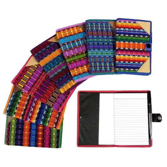 Medium Multicolored Woven Striped Refillable Notebook