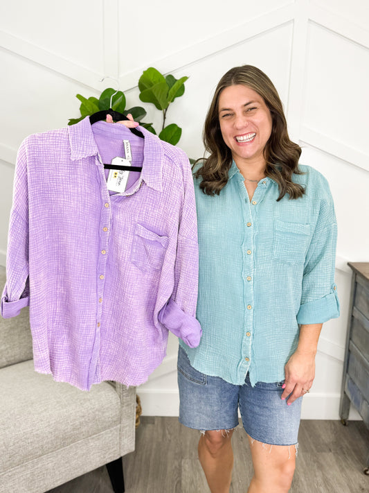 Reg/Plus-Ensure Perfection Button Down Top