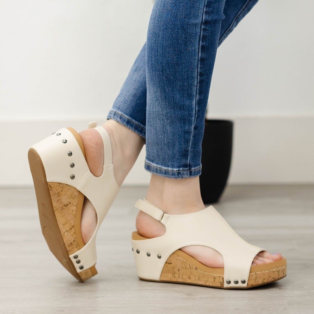 Cream Carly Sandal By Corkys