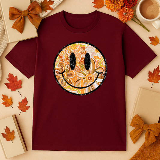 Smiley Fall Floral Tee