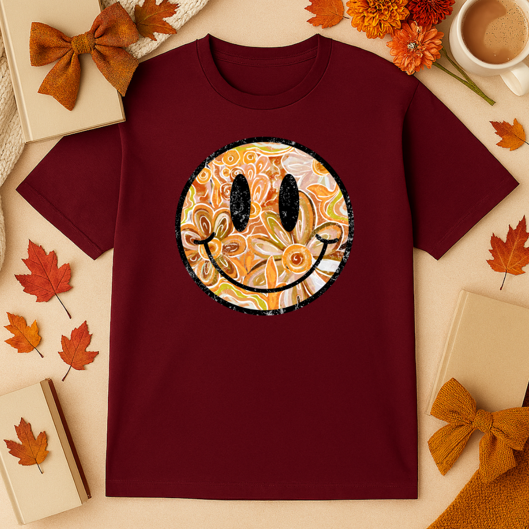 Smiley Fall Floral Tee